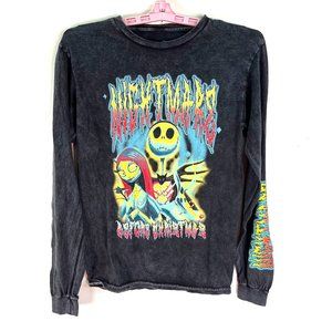 Nightmare Before Christmas Long Sleeve Shirt Adult Size S Black Graphic Burton